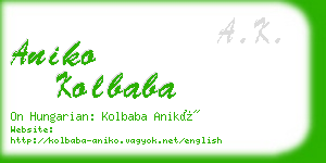 aniko kolbaba business card